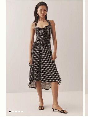 Maeve Halter Ruched Midi Dress A